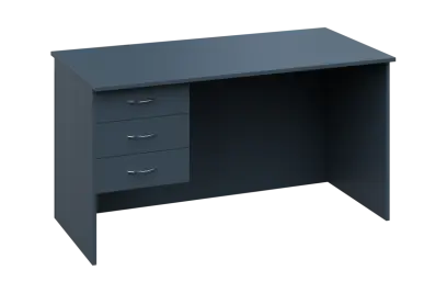 CPL 28 - 14Z13 stůl kancelářský, 3-zásuvkový, levý, dřevěná podnož, deska 25 mm, široký 1400 mm, antracit